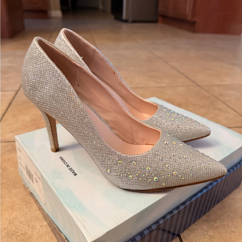 Elegant Silver Stiletto Heels